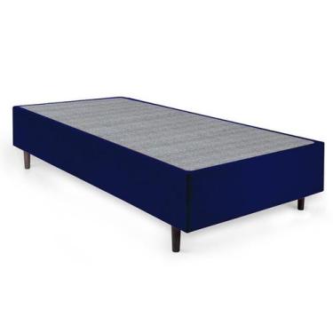 Imagem de Base para Cama Box Solteiro Guldi (39x88x188) Azul e Cinza