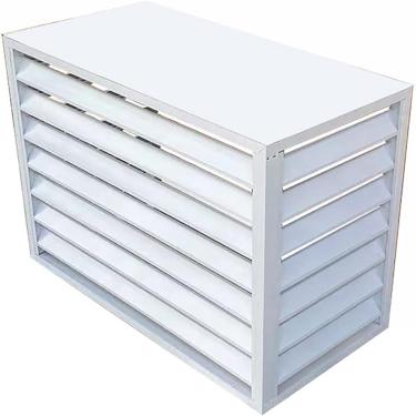 Imagem de Tela de cerca de ar condicionado ao ar livre, tampa do ar condicionado de alumínio, cobertura de proteção ao ar condicionado para unidades externas, grades protetores de suporte de flor de a