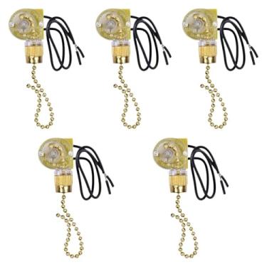 Imagem de Ｂｅｓｇａ 5x Interruptor de puxar para ventilador Ear Ze-109 Ventiladores de teto de alto desempenho com 2 fios Controle de corrente de puxar, Ouro