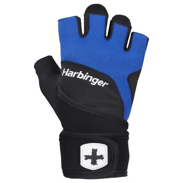 Imagem de Harbinger Training Grip Wristwrap Weight Lifting Gloves, Unisex, Small, Blue