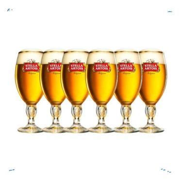 Imagem de Jogo de 6 Taças De Cerveja Stella Artois Taça Chopp 330ml Cálice Origi