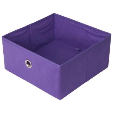 Imagem de Caixa Organizadora 28x14x28 Puxador Ilhós - Organicanto, Roxo