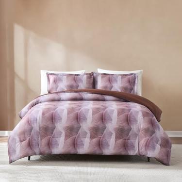 Imagem de Lush Decor Conjunto de 3 peças de edredom de algodão Mycelium Dream King Dusty Pink - Queen - Conjunto de cama de luxo - Edredom rosa - Design eclético