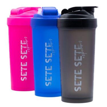 Imagem de Kit 3 Coqueteleira Shaker Academia Garrafa 600ml 77 Esportes
