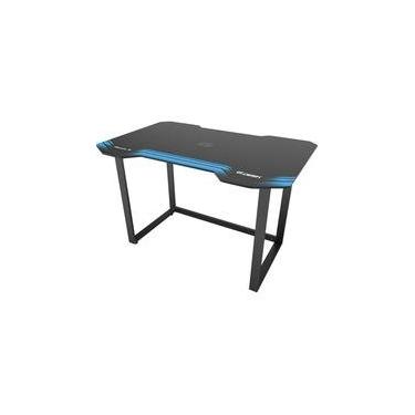 Imagem de Mesa Gamer Fortrek, Preto e Azul, Base em Metal, Tampo de MDF Revestido e Suporta Peso Máximo de 150 Kg - HMG01