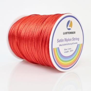 Imagem de LUSTEMBER Fio De Nylon Acetinado 330 Pés, 1 Mm, Macio E Sedoso, Durável Para Fabricação Joias, Pulseiras, Miçangas, Colares, Macramê, Kumihimo, Rabo Rato Artesanato Com Nó Chinês