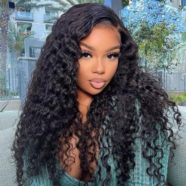 Imagem de larima 13X6 Water Wave Lace Front Wear And Go Peruca Sem Cola Hd Transparente 180% Densidade Pré-Arrancada Corte Descolorido Nós Cabelo Humano Virgem 1 Cor Preto Natural 18 Polegadas