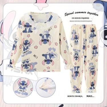 Imagem de Conjunto De Pijamas Azul Sanrio Kuromi Stitch Hello Kitty Para Meninas