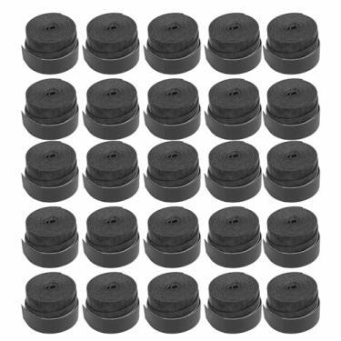 Imagem de Tennis Racket Grip Fita Badminton Racket Overgrip Non Slip Super absorvente resistente ao suor Holdring confortável embrulho para tênis badminton squash haste de pesca 25pcs (Preto)