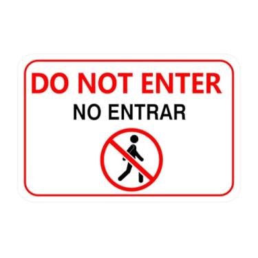 Imagem de Placa clássica emoldurada Plus No Entrar/Do Not Enter Door or Wall | Sinalização comercial e armazém - média