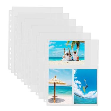 Imagem de Sooez Pacote com 30 capas para fotos 10 x 15 cm para fichário de 3 anéis (180 fotos), páginas de refil de álbum de plástico resistente, folhas de arquivo transparentes