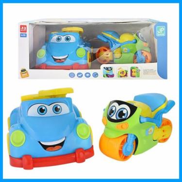 Imagem de Carrinho e Motinha Mini Racers Kit Infantil Brinquedo Interativo com S