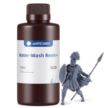 Imagem de ANYCUBIC Resina lavável à água, resina de impressora 3D com baixa viscosidade e impressão rápida, resina 3D de alta precisão de 405 nm, resina fotopolímero para impressão 3D LCD DLP com capacidade de 8K (cinza, 500 g)