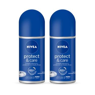 Imagem de Kit Desodorante Nivea Roll-on Protect & Care 2 Unidades