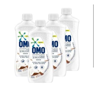 Imagem de OMO Sabão Líquido para Roupas Finas e Delicadas, Coco, 450ml, Kit com 4 Unidades