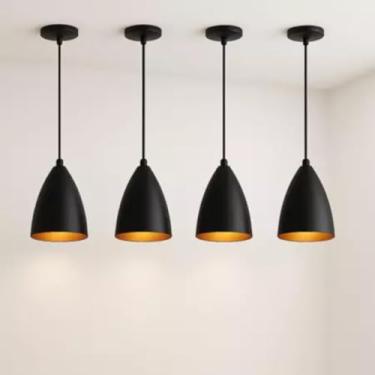 Imagem de Kit 4 Luminarias Lustre Pendentes Sala Quarto Jantar Moderna (Kit com 4 Luminárias)