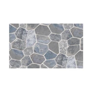 Imagem de Papel de Parede Adesivo Lavável 3D Pedras Marmorizado Preto PVC 5m Autocolante Fácil Aplicação (Pedras Cinzas, 18)