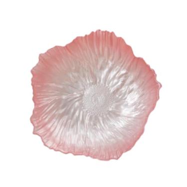 Imagem de IEUDNS Prato de vidro em formato de flor, prato de sobremesa para bolo, de joias empilhável, tigela de chave de entrada, porta-joias para bolo e frutas, S