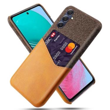 Imagem de Capa para Samsung Galaxy M54 5G,Tela e tampa de couro PU,Anti-deslizante,Resistência à impressão digital,Caso de proteção de 360°com 1 slot de cartão atrás-Brown