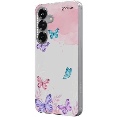 Imagem de Capa Gocase Slim Air Borboletas com Aquarela Para Galaxy S (Transparente, Galaxy S25 Plus)