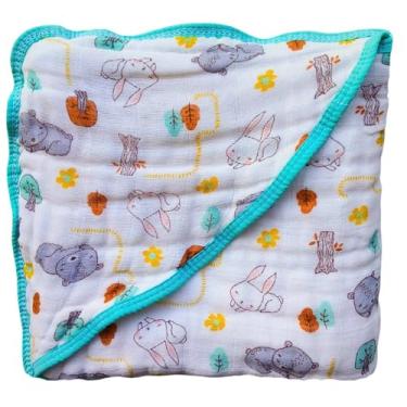 Imagem de Toalha de Banho Bebe Criança Infantil Soft com Capuz De Fralda 100% Algodão 3 camadas Grossa (Urso Neutro)