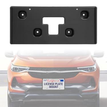 Imagem de TDEBSSY Suporte de placa de carro frontal ABS compatível com moldura de etiqueta de carro à prova de ferrugem Buick Encore 2017-2022 com parafuso resistente a intempéries Suporte de placa de licença
