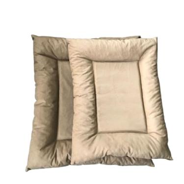 Imagem de Cama Colchonete Para Cachorro ou Gato Almofada Confortável Caminha Pet Lavável - 2 Lados (BEGE,(P) 60X48CM)