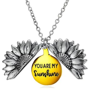 Imagem de Colar Girassol Você É Meu Raio De Sol Relicário Em Aço Inox Presente Namorada