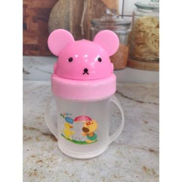 Imagem de Copo Infantil Ursinho Com Canudo e Alças 150ml - Fenima Com.