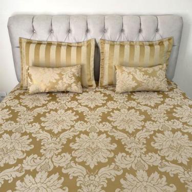 Imagem de Cobre Leito Queen Dourado Medalhão - 2,40x2,60m - Sua Casa Decor