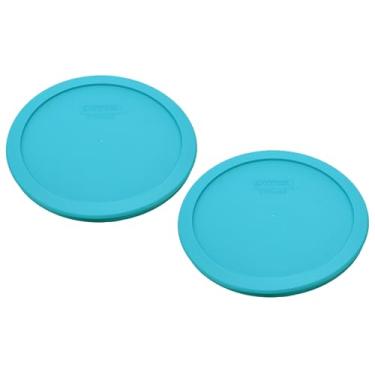 Imagem de Tampa de reposição de plástico redondo para armazenamento de alimentos Pyrex 7402-PC, Turquoise, 6/7 Cup, 2