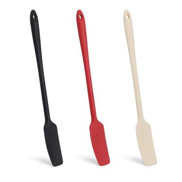 Imagem de BOXOB 3 Espátulas de Silicone para Frascos, Resistentes ao Calor e Antiaderentes Espátula Espalhadora de Geleia com Cabo Comprido para Cozer Bolos Liquidificadores Geleia e Utilização na Cozinha