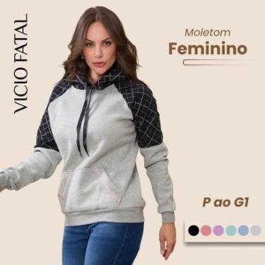 Imagem de Blusa Feminina Moletom Invernal Canguru Capuz-Feminino