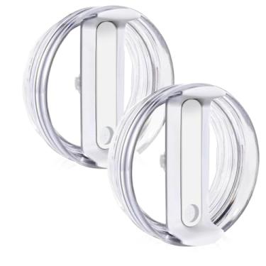 Imagem de Tampa de copo de substituição de 1,134 g para copo Stanley, capas de copo à prova de derramamento para acessórios Stanley Cup, pacote com 2 (branco)