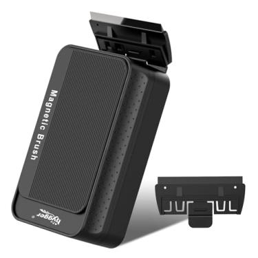 Imagem de hygger Limpador de vidro com ímã de aquário, limpador magnético de aquário com 2 lâminas para aquários de vidro e acrílico, raspador de algas de aquário com ímã super forte para espessura de tanque de