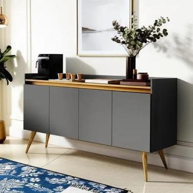 Imagem de Buffet primus gold 4 portas cinza mel