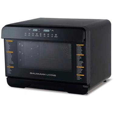 Imagem de Forno Elétrico de Bancada Multifuncional com Função Air Fryer e Controle Digital, 110V Baumann Living, Preto