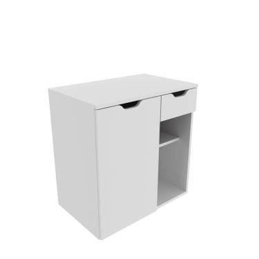 Imagem de Balcão Gabinete para Banheiro Suspenso 60cm com 1 Gaveta e 1 Porta BN3605 Branco - Tecno