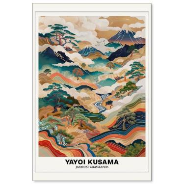 Imagem de Pôster Podafu Vintage Yayoi Kusama Grasslands 40x60cm sem moldura