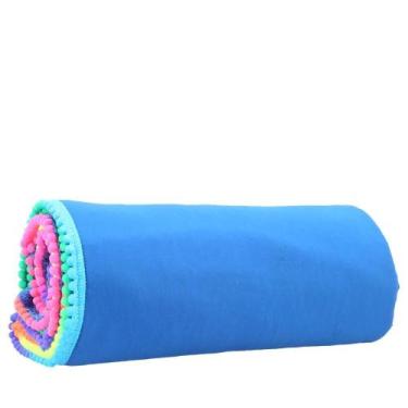 Imagem de Canga Atoalhada Sol com Pompom Colorido Bauarte, Azul