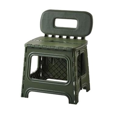 Imagem de IEUDNS Banco dobrável, cadeira dobrável, armazenamento portátil/abre, banco de degraus fácil com encosto para banheiro, jardinagem, gramado, caminhadas, Verde