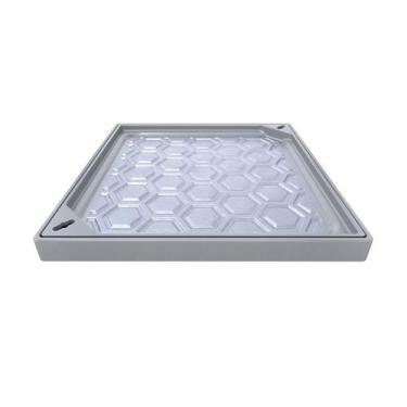 Imagem de Tampão Simples Com Rebaixo Passagem Inspeção Cinza 30x30cm - Shopmaste