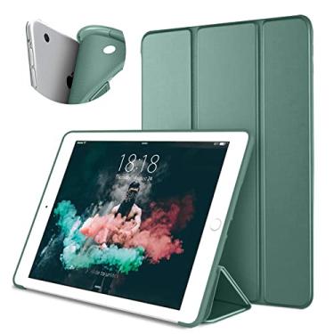 Imagem de DTTO Capa para iPad Air 1ª edição (não para iPad Air 2 e Air 3) Suporte inteligente ultrafino e leve com três dobras com capa traseira de TPU macio flexível [hibernar/despertar automaticamente], verde