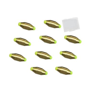 Imagem de shamjina Chumbadas de pesca de cobre para baixo, chumbadas de cobre para água salgada, acessório de equipamento de pesca de água doce com caixa de pesos de, 1.5 10 peças