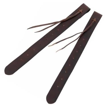 Imagem de QMYBROW Boleto de flanco traseiro com sela de cavalo ocidental, alça de couro, equipamento de condução a cavalo