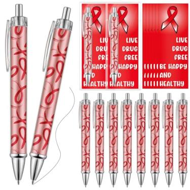 Imagem de TaoBary 20 conjuntos de canetas esferográficas sem drogas com cartões motivacionais e conscientização sobre drogas, presente de semana para campanhas publicitárias, eventos de arrecadação de fundos