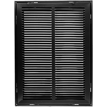 Imagem de HVAC Premium Grade de filtro de ar de retorno de aço 50.8 cm X 76.2 cm para filtro de 2.5 cm - Face/porta removível - Tampa de duto HVAC - Face plana estampada - Preto [Dimensões externas: 22 5/20.3
