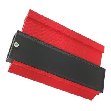 Imagem de Medidor de Contornos, 15cm, Régua Copiadora de Perfis e Ângulos, Vermelho e Preto