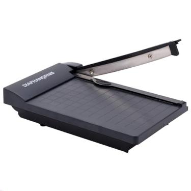 Imagem de Cortador de papel de guilhotina, mini cortador de papel compacto, grade de 1/4 polegada para corte de precisão, cortes retos até 3 folhas, perfeito para fotos, criação de cartões e pequenos projetos
