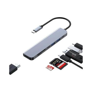 Imagem de Estação de acoplamento tipo C 8 em 1, com um hub USB C com portas RJ45